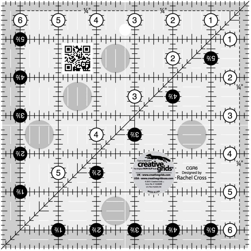 Creative Grids 6.5 Square Quilt Ruler at Ollie Fabrics