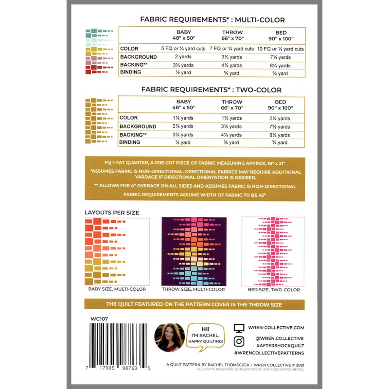 Aftershock Quilt | Paper Pattern