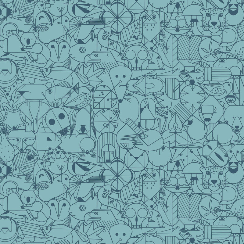 Blue Raspberry Paper Blue Raspberry | End Papers by Charley Harper for Birch Organic Fabrics ...
