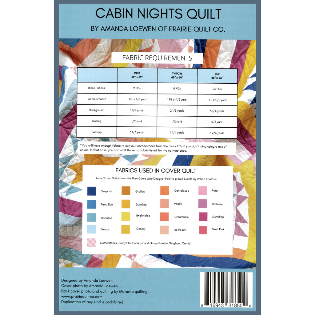 Cabin Nights Quilt | Paper Pattern