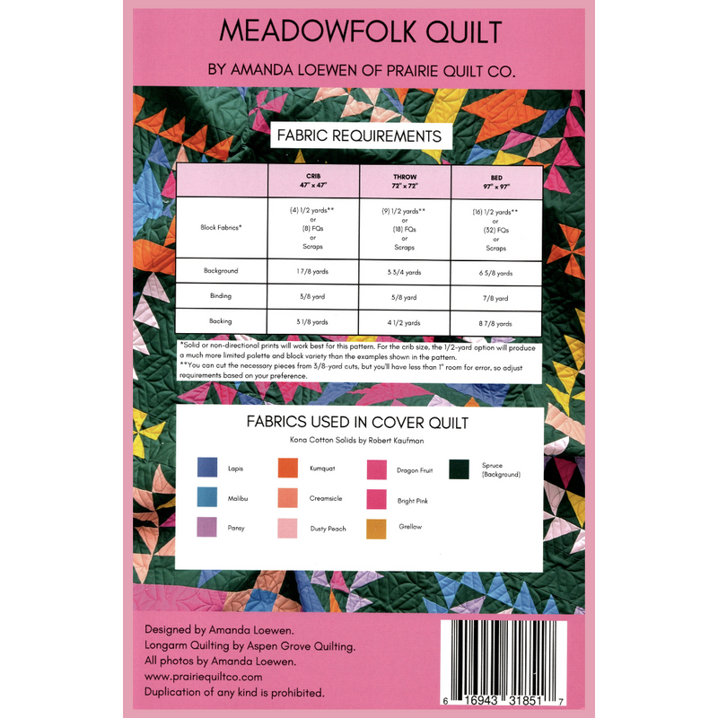 Meadowfolk Quilt | Paper Pattern