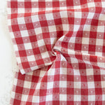 Dobby Hearts Gingham in Cherry | Queen of Hearts