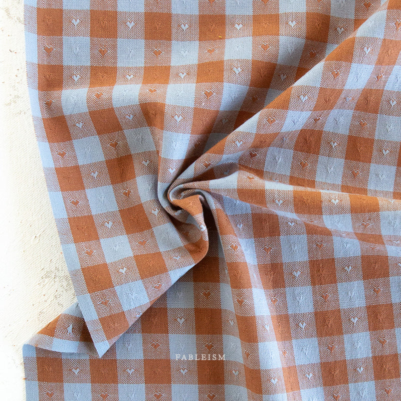 Dobby Hearts Gingham in Riviera | Queen of Hearts