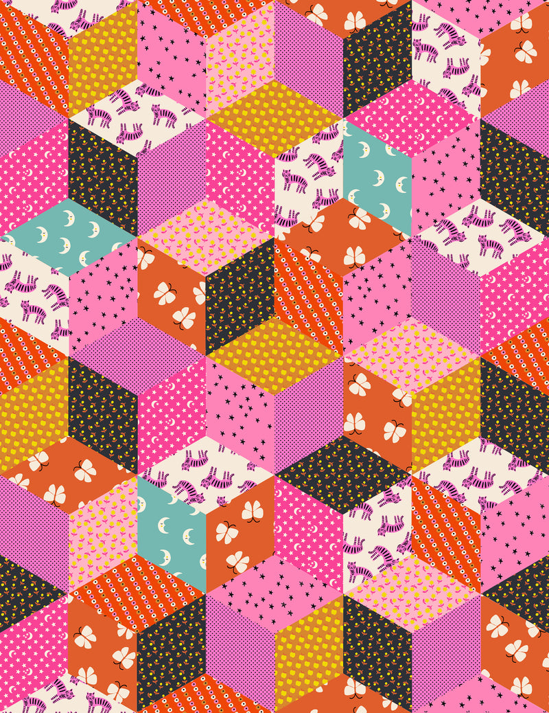 *Coming Soon*  Tumbling Blocks in Lucky Pink | Ooh Lucky Lucky