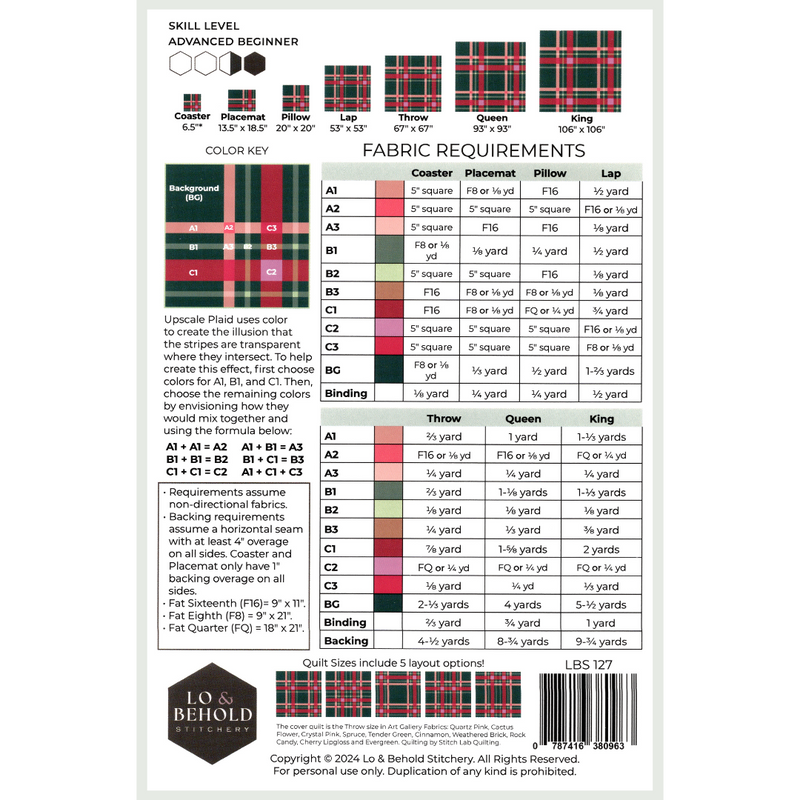 Upscale Plaid Quilt | Paper Pattern