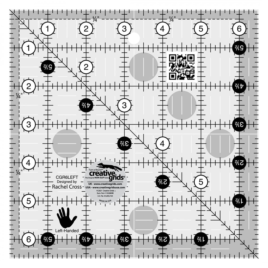 Creative Grids 6.5 Square Quilt Ruler at Ollie Fabrics
