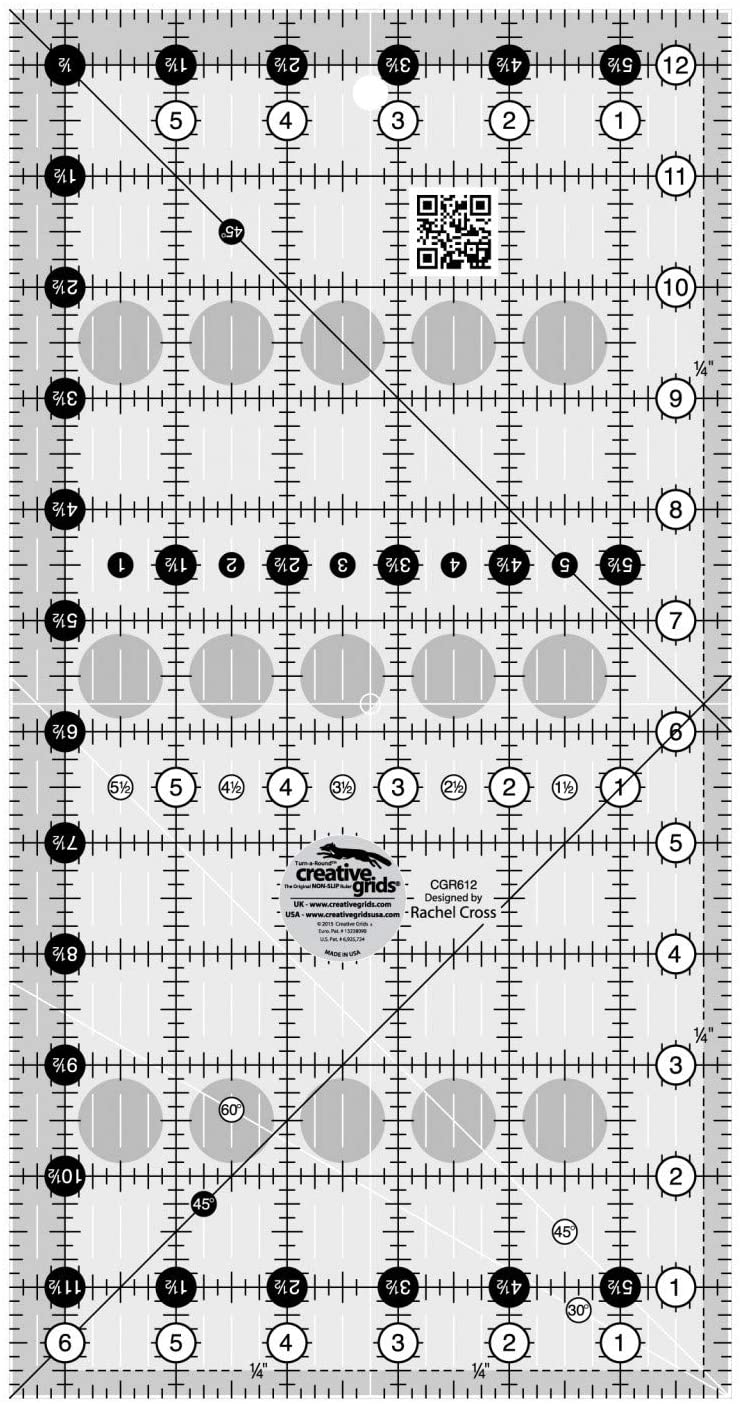 Creative Grids Quilt Ruler 6-1/2 x 12-1/2 inch